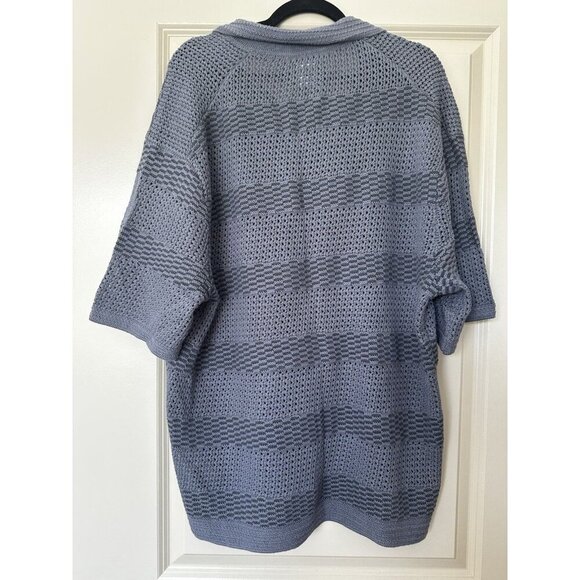 Abercrombie NWT Men's Short Sleeve Knit Polo in Blue Size XL - Picture 4 of 7